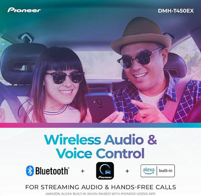 Pioneer DMH-T450EX 9" Capacitive Touchscreen, Floating Display – Alexa, Bluetooth, Backup Camera, FLAC, Short Chassis, USB, AM/FM Radio, 13-Band EQ, RCA Preouts