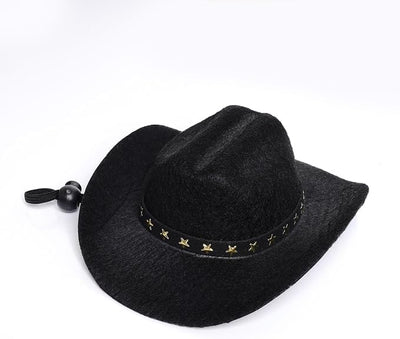 choyaxo Halloween Costumes for Dogs Cat Pet Cowboy Costume Cowboy Hat with Bandana Set for Halloween, Christmas, Holiday, Party, Cosplay (Black, Medium)