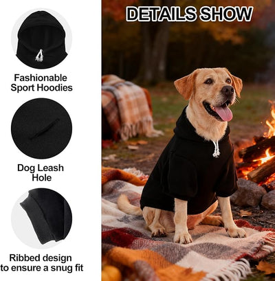 EXPAWLORER Fall Dog Hoodie-Soft and Warm Dog Sweaters, Pet Clothes Autumn Winter Coat Sweatshirt with Autumn Maple Leaf Theme Print for Puppy,Cat, Small Medium Large Dogs