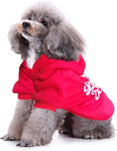 Jecikelon Winter Dog Hoodie Sweatshirts Warm Clothes for Small Dogs Chihuahua Coat Puppy Clothing Cat Custume (Large, Y01-Red)