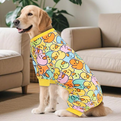 KYEESE Dog Pajamas Dog Pajamas Medium Size Dogs Colorful Duck Dogs Clothes Velvet Pet Coat Stretchable Pets Onesie Soft Pet Pjs Stretchable Pets Costumes, XX-Large