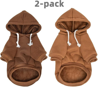 2-Pack Dog Hooded Sweaters & Jackets - Soft Dog Clothes Hoodie for Small/Medium/Large Dogs & Cats | All-Season Comfort & Fit, Stylish Pet Shirts Apparel & Accessories (Chocolate, Camel, Large)