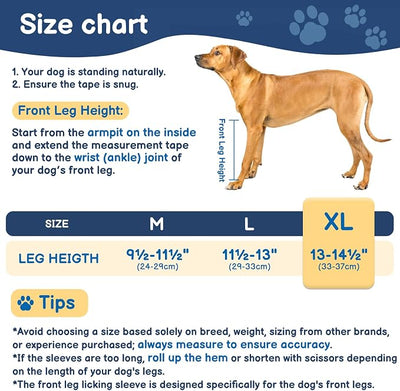 BARKLESS Dog Recovery Suit for Front Leg After Surgery, Breathable Dog Front Leg Sleeve for Male/Female to Stop Licking, Single Sleeve for Left/Right Joint Wound Cover, Cone Alternatives (Black, XL)