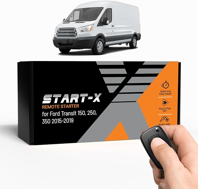 Start-X Remote Starter Kit for Ford Transit 150, 250, 350 (2015, 2016, 2017, 2018, 2019) Vehicles with Key Ignition | Plug & Play Install | Use Your OEM Key Fob | Zero Wire Splicing
