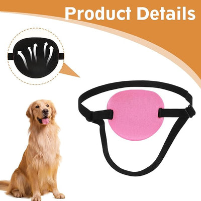 2pcs Eye Patch for Dogs, Adjustable Dog Eye Patch, Soft and Comfortable Eyes Patches, Used for Postoperative Eyes Injuries in Medium and Large Dogs, Rose red