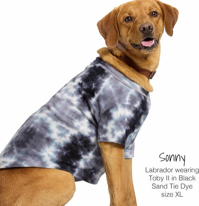 Pet Passion Toby II - The Perfect Tee, 3 Pack Short Sleeve Pet T-Shirt 100% Organic Cotton Tees Clothes for Small, Medium, Large Dogs, Black Sand Tie Dye, Large (40-60 lbs)