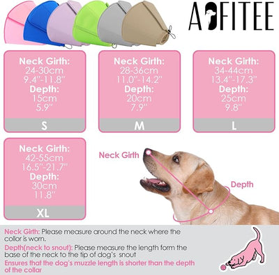 AOFITEE Soft Dog Cone Collar, Adjustable Cone for Dogs to Stop Licking, Dog Cones for Small Medium Large Dogs, Breathable Elizabethan Collar Wound Healing After Surgery(Khaki,S)
