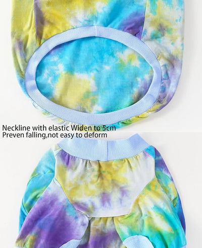 Tie Dye Dog Clothes for Extra Large Dogs Breathable Cotton Dog Shirt Dog Pajamas Big Dogs Boy Girl Blue 3XL