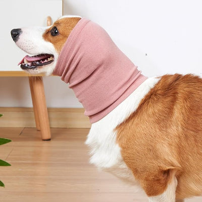 No Shake Ear Wraps for Dogs,Soft Dog Calming Hoodie Dog Ear Cover Ear Muffs for Anxiety,Grooming,Bathing,Swim,Noise Protection Quiet Ear for Dogs,Pink M