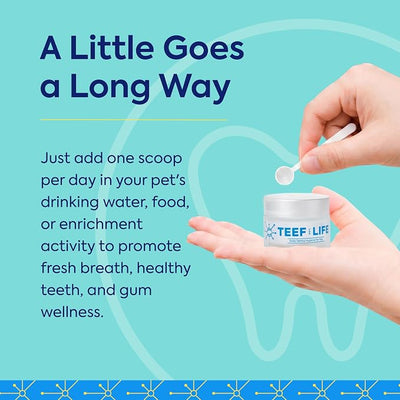 Teef For Life Protektin42 Plant-Derived Prebiotic Dental Powder for Dogs, Daily Dental Care, Clinically-Proven Formula Naturally Fights Plaque and Tartar, Dental Kit with 180 Servings