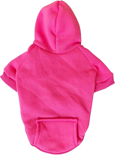 Jecikelon Soft Dog Hoodies for Small Dogs, Fleece Puppy Sweatshirt with Pockets, Warm Winter Cold Weather Coats for Pet Cat, Cute Clothes Puppy Costume (Rose red, XX-Small)