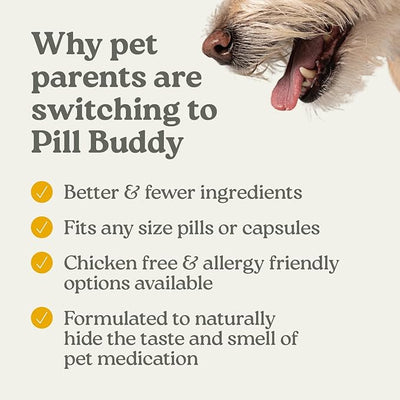 Presidio Earthly Pill Buddy Naturals - Duck (Chicken-Free) Pill Hiding Treats for Dogs - Pill Pocket for Any Size Medication - 30 Servings