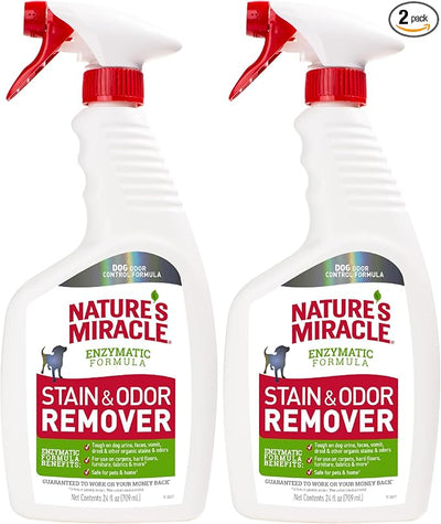 Nature's Miracle Dog Stain and Odor Remover,Everyday Mess Enzymatic Formula,24 fl oz,(Pack of 2)