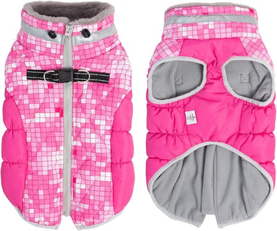 CuteBone Waterproof Winter Coat with Harness, Reflective Warm Jacket with Zipper for Cold Weather, Snowsuit for Small Medium Large Dogs YRFN05XL