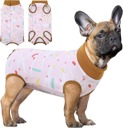 SAWMONG Recovery Suit for Dogs Female Male, Breathable Dog Onesie Body Suit After Surgery Spay Neuter, Professional Pet Surgical Suit, Substitute E-Collar Cone (Pink, XS)