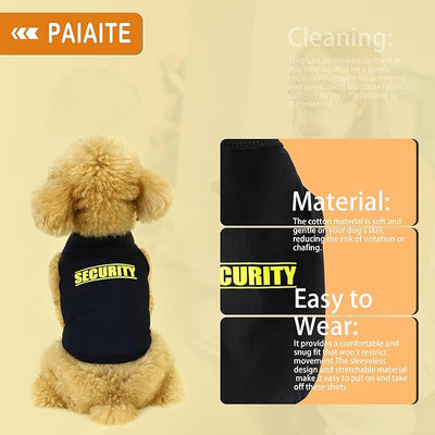 Discover Cozy Cotton Canine Wear: Soft, Lightweight, and Breathable Dog Shirt Vest with Eye-Catching Graphics(Security), Keeping Your Furry Friend Warm and Comfy! Blue XS