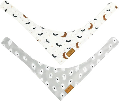 Remy+Roo Dog Bandanas - 2 Pack | Halloween Dog Bandanas Wicked Set | Premium Durable Fabric Bandanas for Dogs | Unique Shape | Adjustable Fit | Multiple Sizes Offered (Small)