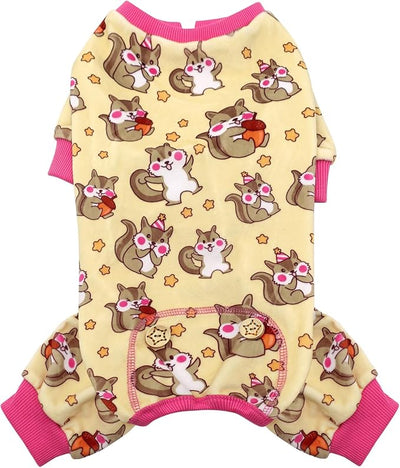 KYEESE Dog Pajamas for Small Dogs Soft Material Stretchable Dogs Pjs Cat Pajama Dog Apparel, Chipmunk, X-Small