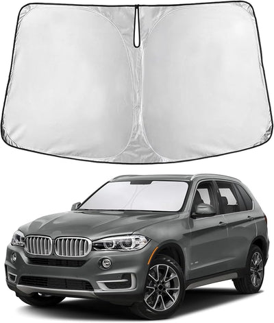 EcoNour Windshield Sunshade Compatible for BMW X5 2014-2016 2017 2018, Sun Visor for Front Windshield & Window Sun Shade Cover, UV Heat Blocker & Protector, Car Accessories