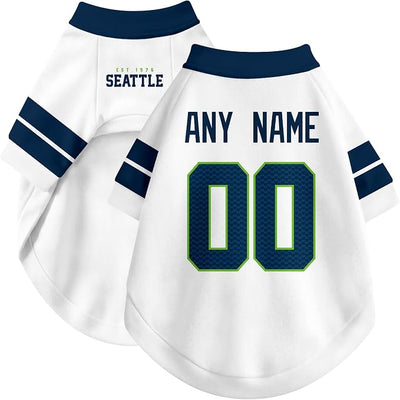 Seattle Dog Clothes Jersey Style Personalized Pet T Shirt with Custom Name Number for Small Medium Large Dogs