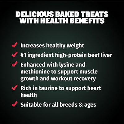 Bully Max Premium High Protein Dog Treats for Puppy & Adult Dogs - Training Dog Food Treats with 32% Protein, Real Meat, Veggies & BCAAs for Small, Medium & Large Breeds - Beef Flavor (2 Pack)