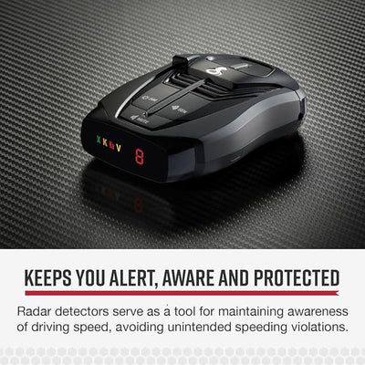 Cobra RAD 380 Laser Radar Detector + OBDII Power Cord Bundle – Long Range Detection, LaserEye Front and Rear Detection, IVT Filtering, Adjustable Sensitivity, Digital Signal Processing, Black