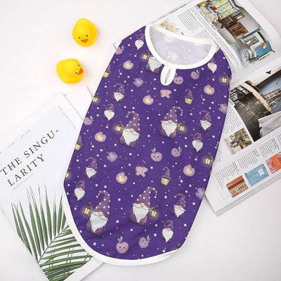 Lightweight Sleeveless Dog Tank Top, Cartoon Sleepy Gnome Purple Soft Breathable Pet Clothes for Small Medium Dogs, XX-Large