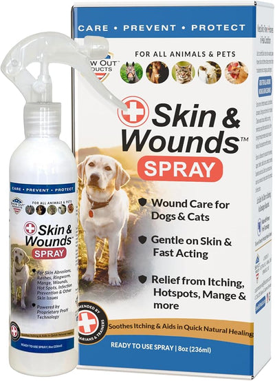Show Out Skin & Wounds Spray for Dogs — Helps Control Dog Mange & Itchy Skin | Natural Relief for Hot Spots, Ringworm & Dermatitis | Gentle, Vet-Level Care (8 oz)