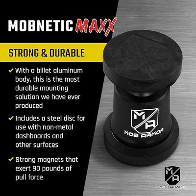Mob Armor MobNetic Maxx - USA Assembled Magnetic Phone Holder for Car, Magnetic Car Phone Mount, 90-Degree Tilt, 360-Degree Rotation, Aluminum Metal, Compatible with iPhone & Android - Bronze