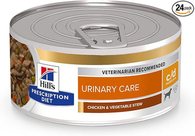 Hill's Prescription Diet c/d Multicare Urinary Care Wet Dog Food, Chicken & Vegetable Stew, 5.5 oz. Cans, 24-Pack