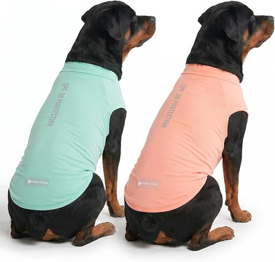 Spark Paws Sunblock Dog T-Shirt, SPF30 Protection, Lightweight Breathable Quick Dry for Dogs with Sensitive Skin - Peach & Mint (Set of 2) - 5XL
