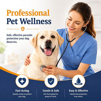 Dewormer for Dogs, 7-Way Dog Wormer Liquid with Pyrantel Pamoate & Praziquantel, Broad Spectrum Worm Support for Tapeworms, Roundworms & Hookworms, 100ml