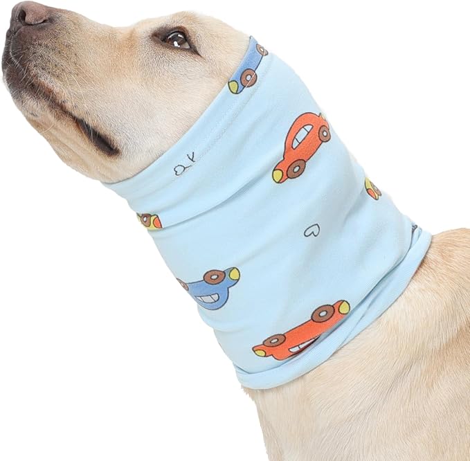 Nanaki No Shake Ear Wraps for Dogs Hematoma-Dog Ear Cover for Bath &Grooming,Dog Head Wrap Ears Protection Dogs Thunderstorm,Fireworks,Calming Comfort for Anxiety Relief,Vet Visit,Separation,Blue,M