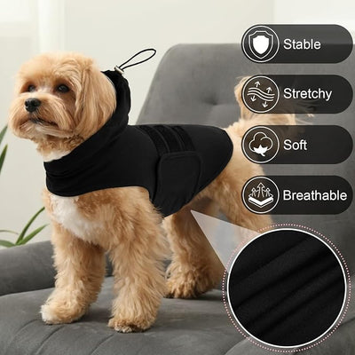 Dog Calming Vest, Dog Anxiety Vest with Ear Wrap to Reduce Noise Stress, Anxiety Jacket for Dogs, Dog Compression Shirt Anxiety for Separation, Fireworks, Vet Visits (Black, XS)