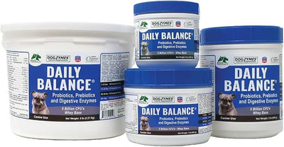 DOGZYMES Daily Balance Canine Supplement by Nature’s Farmacy – Probiotics + Prebiotics + Digestive Enzymes – 5 Billion CFUs – Whey Base – 2 lbs (908 g)