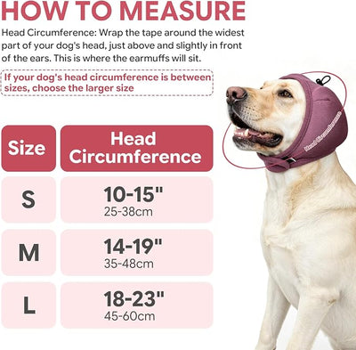 Dotoner Dog Ear Muffs No Shake Anxiety Relief for Thunder Fireworks | Noise Protection For Fireworks Thunder, No Flap Ear Wrap With Adjustable Secure Fit, Soft Velvet For Four Seasons