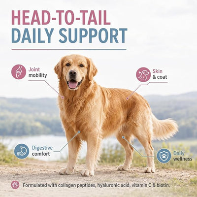 Collagen for Dogs, Healthy Skin & Coat, Supports Joint, Immune System & Hips - Collagen Supplement - 2 Fluid Ounces (2 Pack)