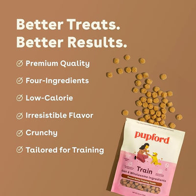 Pupford Training Treats for Dogs & Puppies, 500+ Four Ingredient Bites (Peanut Butter, 10 oz)
