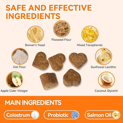 Dog Allergy Chews Allergy Relief 400ct- Probiotics for Dogs with 5 Digestive Enzymes, Colostrum for Itching Hot Spots Ears Paw Licking, Skin & Coat Relief Supplement for Allergies lmmune Support