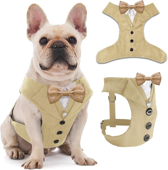 AVERYDAY Dog Tuxedo for Wedding Outfit, Dog Suit and Tie Costumes for Birthday, Halloween, Cosplay, Christmas Party, Pet Formal Wear with Bowtie, Tux for Medium Large Dogs, Bulldog, Labrador, Husky
