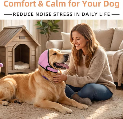 Dog Ear Muffs, No Flap Ear Wrap for Hematoma, Waterproof Calming Hoodie for Bathing, Grooming, Drying & Noise Relief
