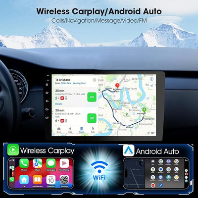 Haudio Carplay Screen for Car,10.1 inch Wireless CarPlay & Android Auto,Backup Camera,Double Din Car Stereo,GPS Navigation,ZLink,Audio Receivers,Music Player (10.1 inch)