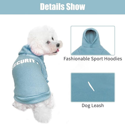 BINGPET Security Dog Hoodies Puppy Sweater Cold Weather Dog Coats Soft Brushed Fleece Pet Clothes Hooded Sweatshirt for Dog Cat