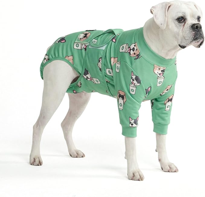 Spark Paws Dog Surgery Recovery Suit – Dog Recovery Suit After Surgery, Anti-Lick Dog Onesie, Abdominal Wound Protector, Soft Cone Alternative for Spay Neuter Male Female Pet Recovery - Pup Cup - 3XL