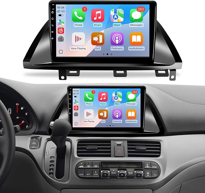 10.1-inch Linux Touchscreen for Honda Odyssey 2005-2010 Stereo, Upgrade Fast Boot Car Radio for Odyssey Screen with Carplay, Android Auto, Bluetooth, FM, SWC, EQ, DSP + MIC + Backup Camera