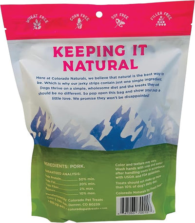 Colorado Naturals Bacon Jerky Strips Dog Treats, 16 oz – All-Natural, Made in USA, No Fillers or Preservatives – Great Source of Protein