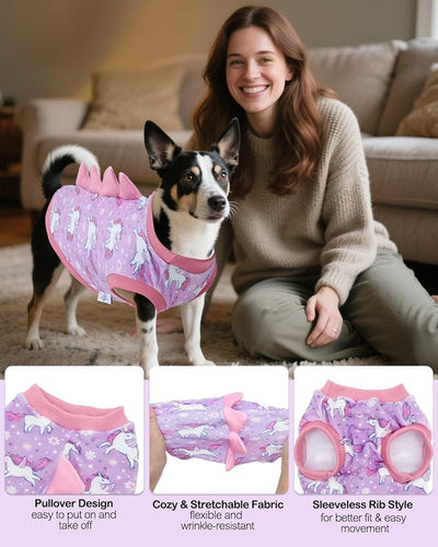 CuteBone Dinosaur Costume Dog Shirt, Stretchy Velvet T-Shirt Clothes for Small Dogs, Soft & Breathable Pet Tee Outfit Cat Apparel for Daily Wear, Cozy Pullover Design Puppy Fashion COSBX07XS