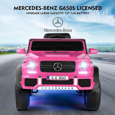 Ride On Cars, Licensed Mercedes-Benz Maybach G650S, 12V7AH Battery Powered Toy Electric Car for Kids W/LED Underglow Lights,Remote Control, 2 Motors, 3 Speeds, Music, Bluetooth,Horn, Rose Pink