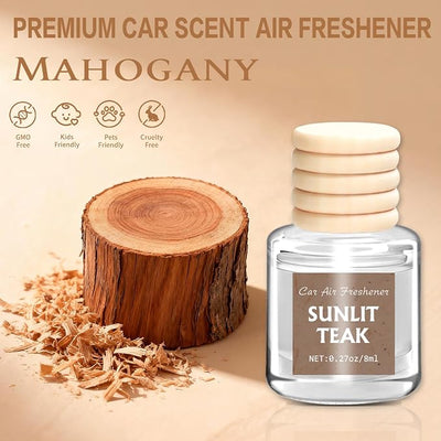AROIC 6 Pack Car Air Freshener, Mahogany Premium Woody Car Air Freshener Diffuser Fragrance, Hanging Essential Oil Diffuser for Interior Decor, Long Lasting Car Accessories Unisex (Sunlit Teak Scent)