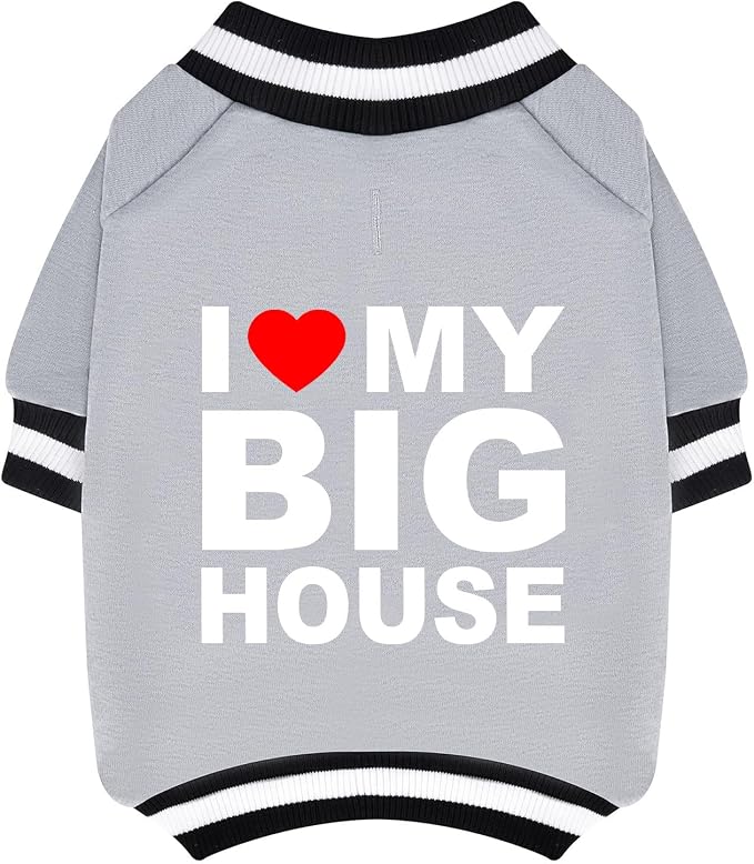 Cute Dog Sweater - Stretchy Dog Pullover Sweatshirt,Soft and Warm Winter Clothes for Boy & Girl Dogs,Suitable for Puppies & Adult Dogs (Light Grey (House), Medium/Large)
